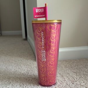 Starbucks Vibrant Pink and Gold WickedxStarbucks Tumbler